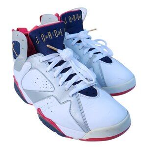 Jordan 7 Retro Olympic 304775-135 White Metallic Red Sneakers Shoes Size 9.5